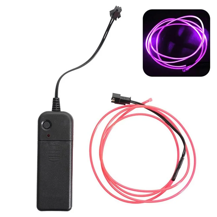Scooter Elétrico Modificado de 131cm Aviso de Segurança Luz Ambiente Dobrável E-Bike Alimentado por Bateria Luzes Flexíveis de Corda - Roxo