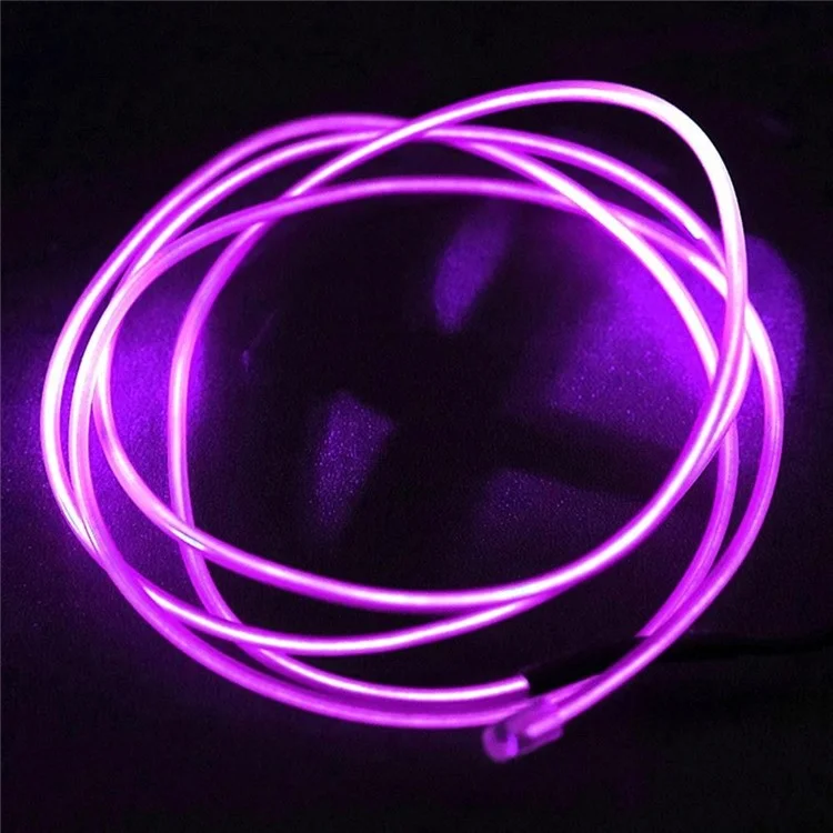 Scooter Elétrico Modificado de 131cm Aviso de Segurança Luz Ambiente Dobrável E-Bike Alimentado por Bateria Luzes Flexíveis de Corda - Roxo
