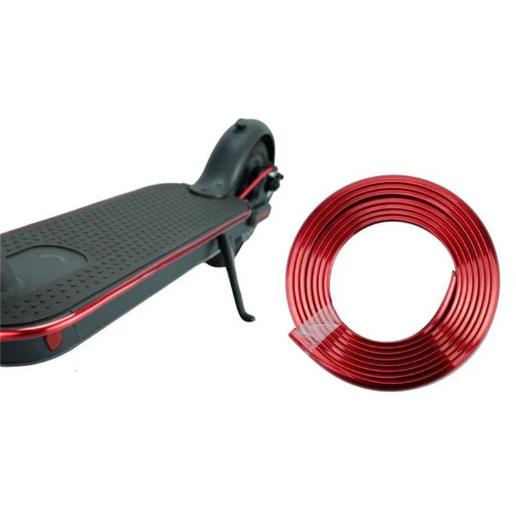 Cuerpo de scooter eléctrico Universal Electroplating Anti-Collision Strip Bumper Protective Replacement, 2m - Rojo