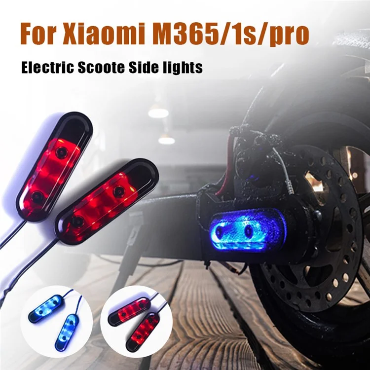1 пара боковых огней для электроскутера Xiaomi M365 / Pro / 1s, светодиодные огни дневного ходового света с защитным кожухом - синего цвета