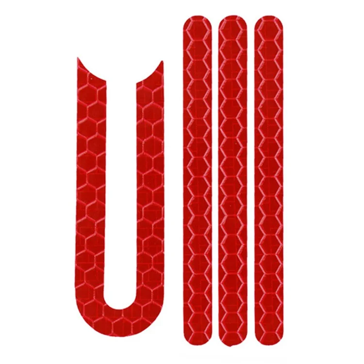1 Набор для Xiaomi M365 / Pro Electric Scooter Reflective Sticker Front Rear Wheel PVC Adhesive Strip - Red