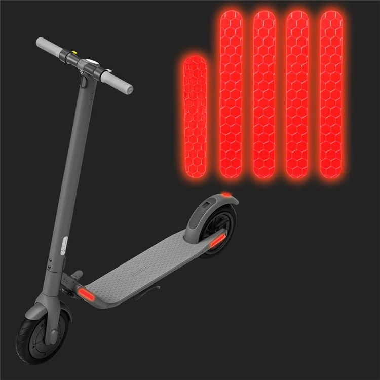 1 набор клеящихся полос из ПВХ для Ninebot ES1 / ES2 / ES3 / ES4 Electric Scooter, светоотражающая ночная наклейка - красная