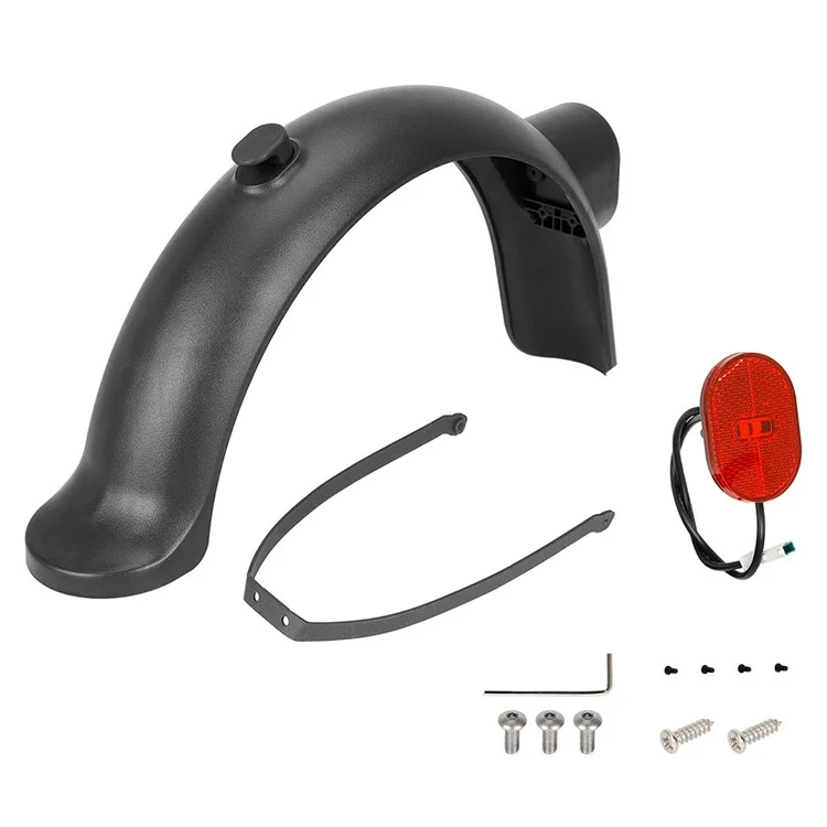 Para el patinete eléctrico Xiaomi 4 Pro, guardabarros trasero de ABS y luz trasera (con accesorios de instalación)