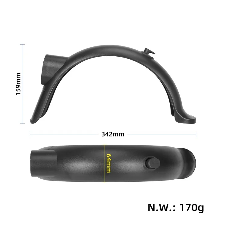 Para el patinete eléctrico Xiaomi 4 Pro, guardabarros trasero de ABS y luz trasera (con accesorios de instalación)