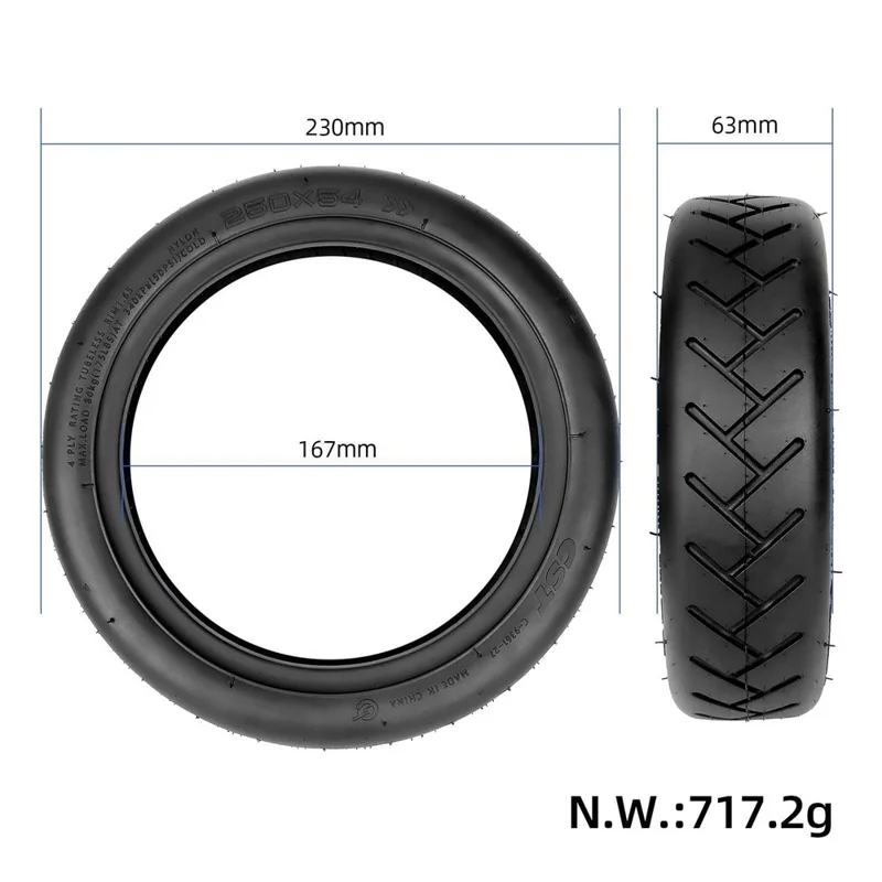 CST For Xiaomi Electric Scooter 4 / 4 Pro / 4 Lite 10-inch Rubber Tyre Self Repairing Vacuum Tire