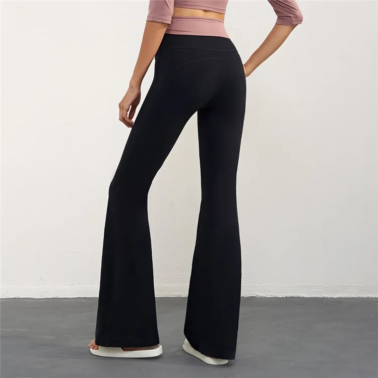CX1597 Bootcut Yoga Pants NULS FREE High Waist Flared Leggings Workout Bootleg Trousers - Black / 10(XL)
