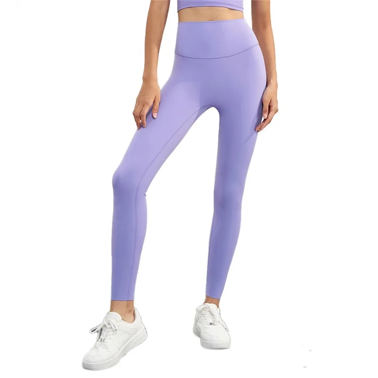 CK1507 High Waisted Gym Leggings Nuls Free Thickening Running Workout Yoga Jogging Pants - Dark Purple
