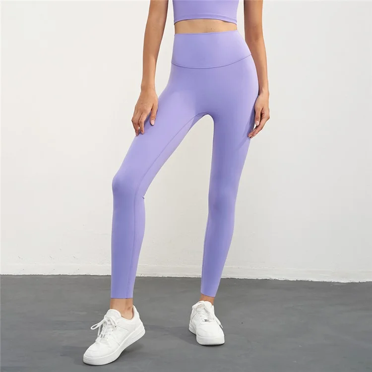 CK1507 High Waisted Gym Leggings Nuls Free Thickening Running Workout Yoga Jogging Pants - Dark Purple