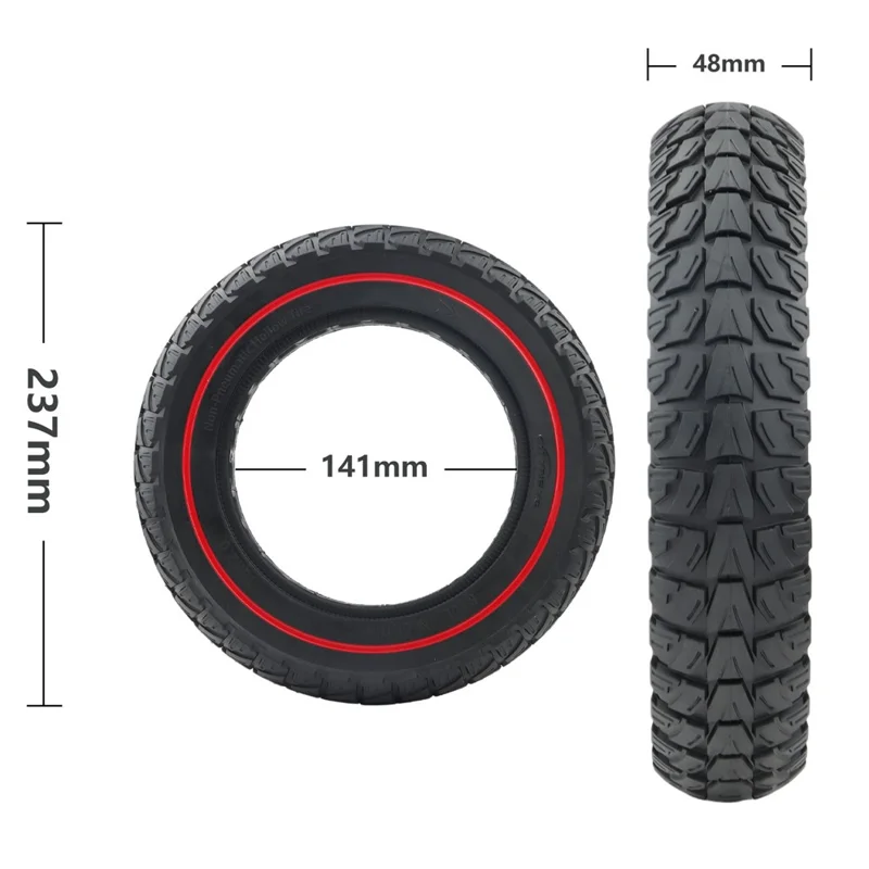 10 Inch Electric Scooter Anti-slip Replacement Tyre 10x2" Explosion-Proof Solid Tire - Black