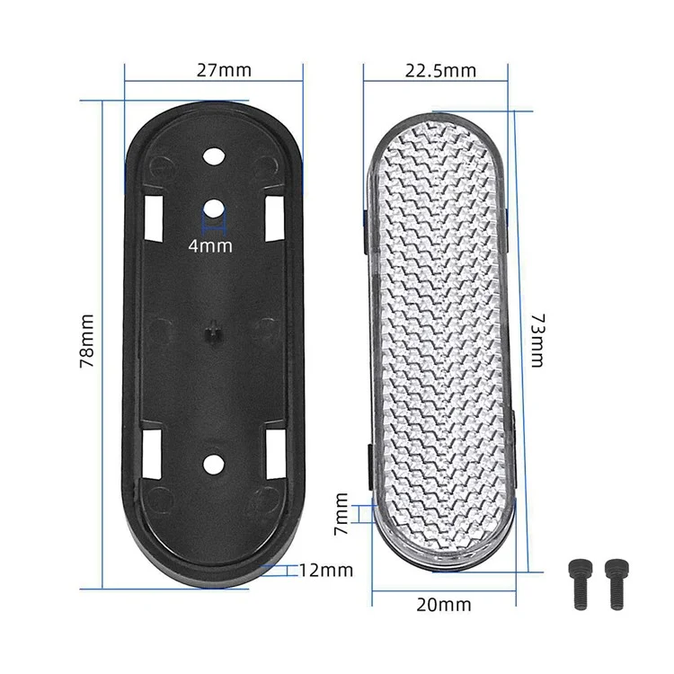 For Xiaomi Electric Scooter 4 Pro Front Wheel Hub Decorative Shell+White Reflective Strips Set