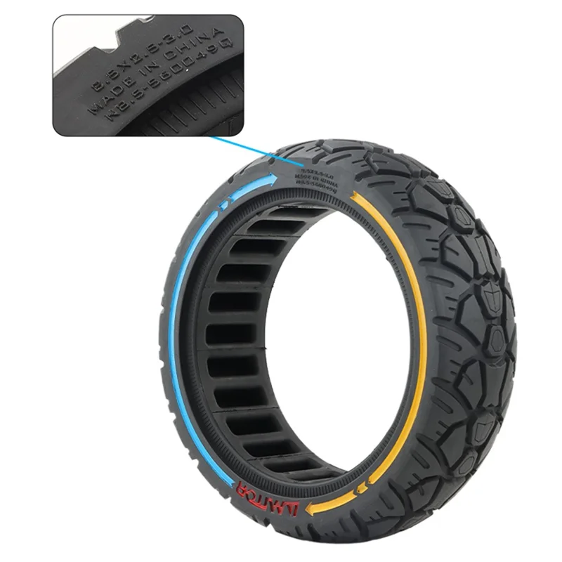 AIMITE Patín eléctrico de 8,5 pulgadas, neumático de goma, de dos colores, con ranuras de rodadura de 56 mm, para todoterreno, neumático sólido
