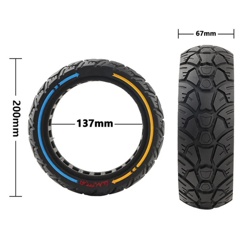 AIMITE Patín eléctrico de 8,5 pulgadas, neumático de goma, de dos colores, con ranuras de rodadura de 56 mm, para todoterreno, neumático sólido