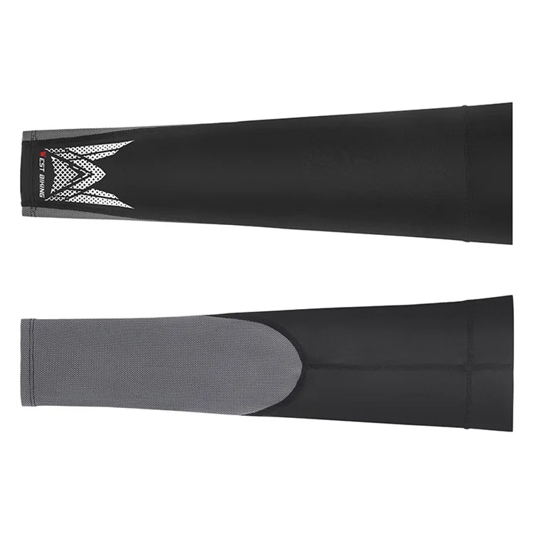 WEST BIKING YP0212125 1 Paio di Maniche di Raffreddamento in Seta Artificiale Estive Unisex Protezione Solare UV - Nero
