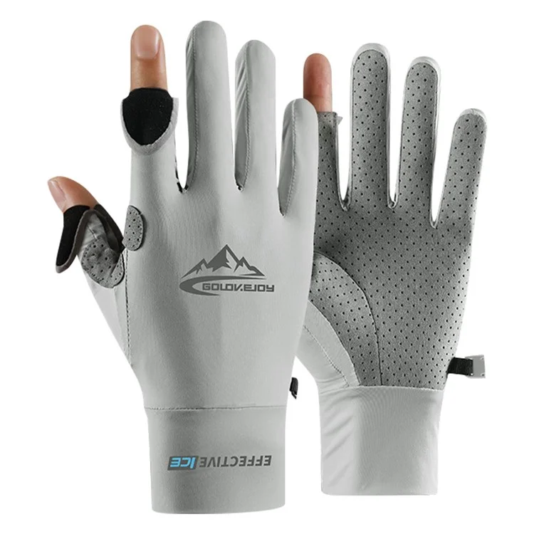 GOLOVEJOY XG59 1 Pair Fishing Gloves Touch Screen Function Elastic Gloves Hand Cover - Grey / L