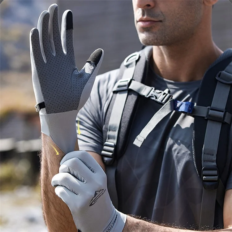 GOLOVEJOY XG59 1 Pair Fishing Gloves Touch Screen Function Elastic Gloves Hand Cover - Grey / L