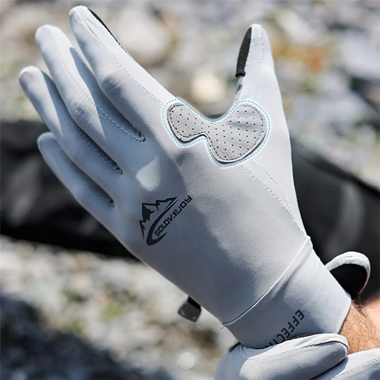 GOLOVEJOY XG59 1 Pair Fishing Gloves Touch Screen Function Elastic Gloves Hand Cover - Grey / L