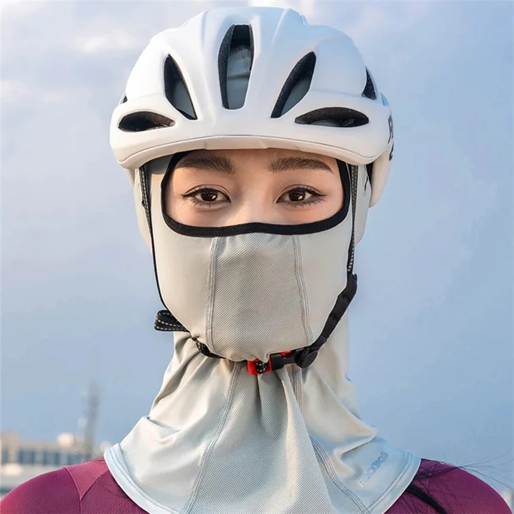 ROCKBROS LF70878 Ice Silk Face Mask Neck Gaiter Estate Anti-UV Sciarpa per la testa - Grigio Chiaro