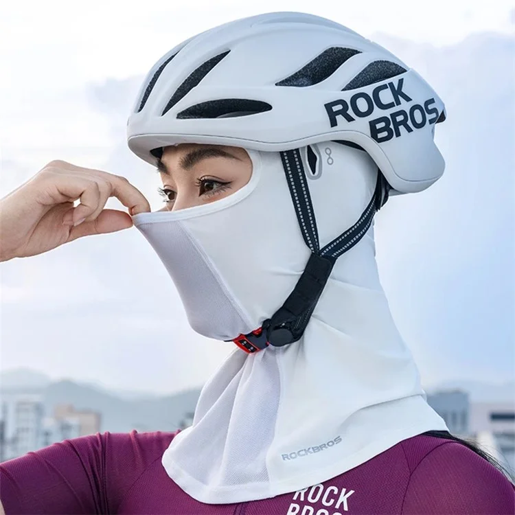 ROCKBROS LF70878 Ice Silk Face Mask Neck Gaiter Estate Anti-UV Sciarpa per la testa - Grigio Chiaro