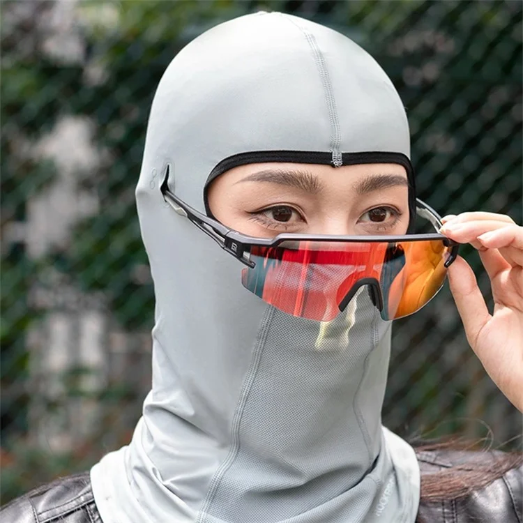ROCKBROS LF70878 Ice Silk Face Mask Neck Gaiter Estate Anti-UV Sciarpa per la testa - Grigio Chiaro