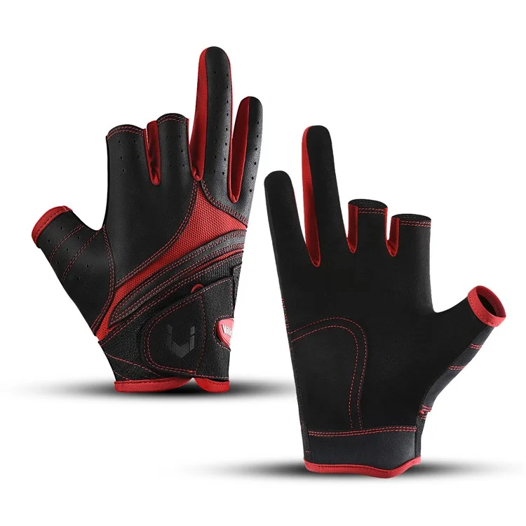 VILICO A0126 1 Pair Winter Anti-Slip Fishing Gloves Touch Screen Hand Gloves - Red / S / M