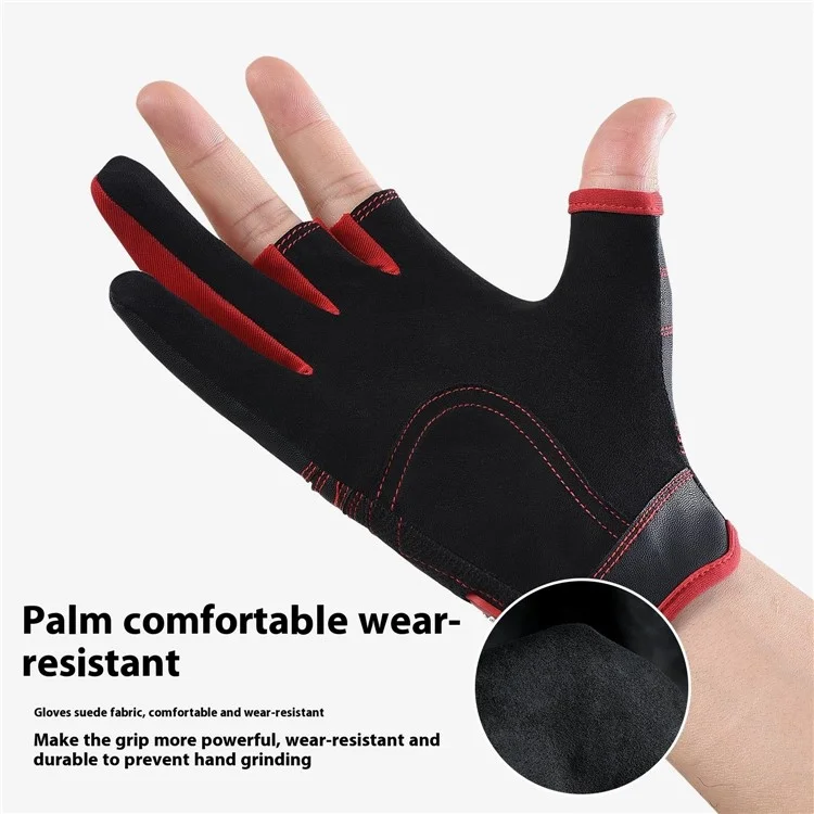 VILICO A0126 1 Pair Winter Anti-Slip Fishing Gloves Touch Screen Hand Gloves - Red / S / M