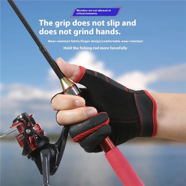 VILICO A0126 1 Pair Winter Anti-Slip Fishing Gloves Touch Screen Hand Gloves - Red / S / M