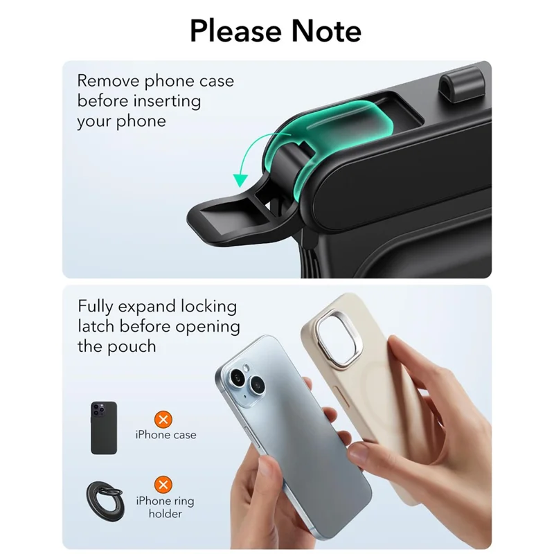 Custodia impermeabile IPX8 ESR per iPhone 15 / 14 / 13 Sacchetto galleggiante per telefono da immersione con cordino