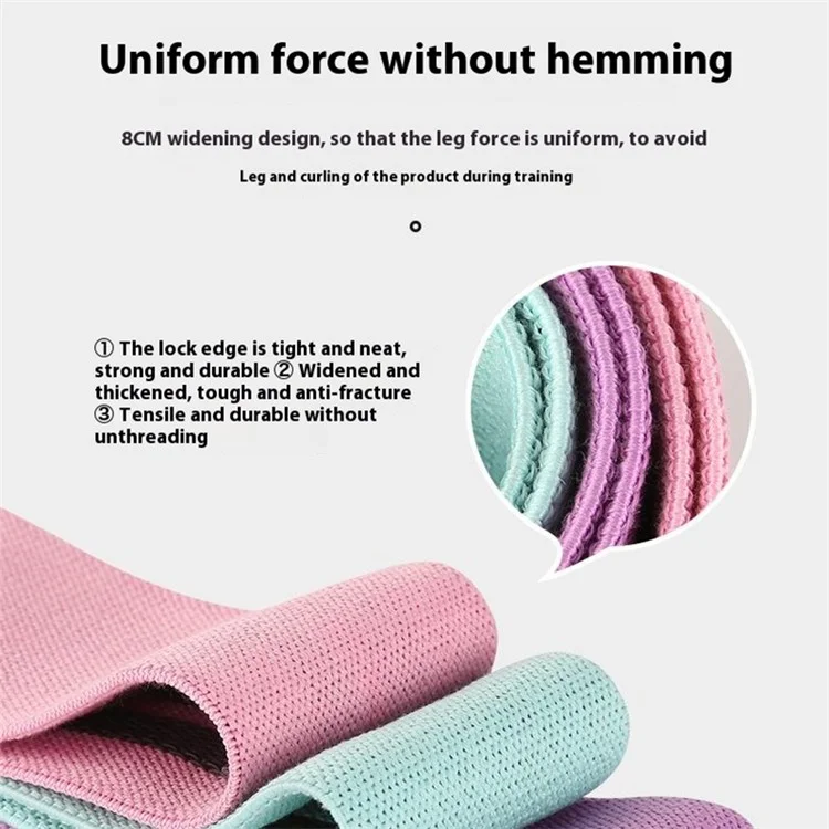 KYNCILOR AB059 3 pièces / Ensemble de bandes de résistance fitness yoga - Bandes élastiques pour fesses - Bandes d'étirement - Style C
