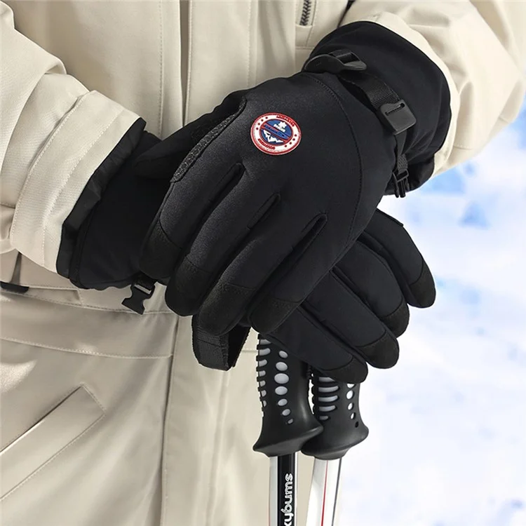 GOLOVEJOY DB69 Men Windproof Thermal Motorcycle Gloves Touch Screen Winter Riding Mittens - Grey / M
