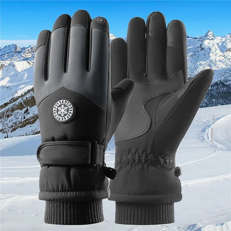 HX223 Winter Windproof Touch Screen Motorcycle Gloves for Men / Women Thermal Ski Mittens - Purple+White / Women
