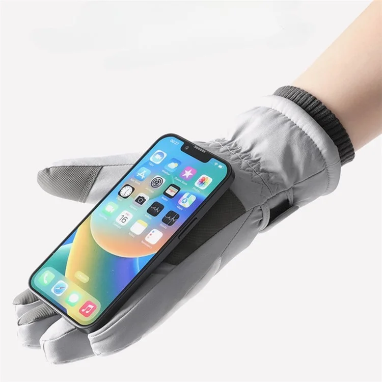 HX223 Winter Windproof Touch Screen Motorcycle Gloves for Men / Women Thermal Ski Mittens - Purple+White / Women