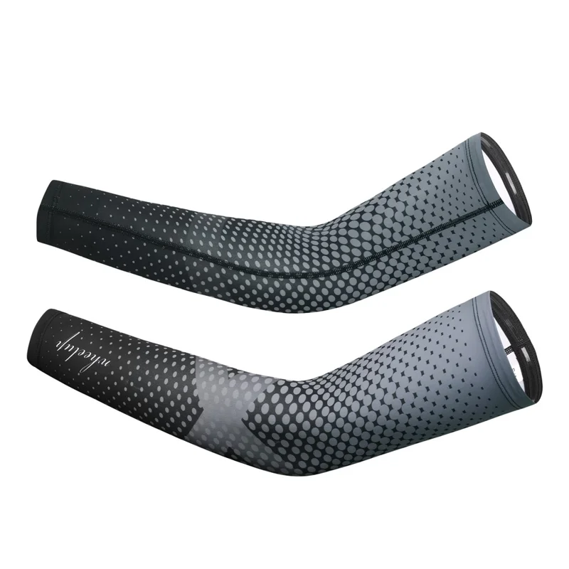 WHEEL UP Summer Anti-UV Breathable Quick-drying Sunscreen Sleeves Ice Silk Arm Sleeves - Black/Grey S/M