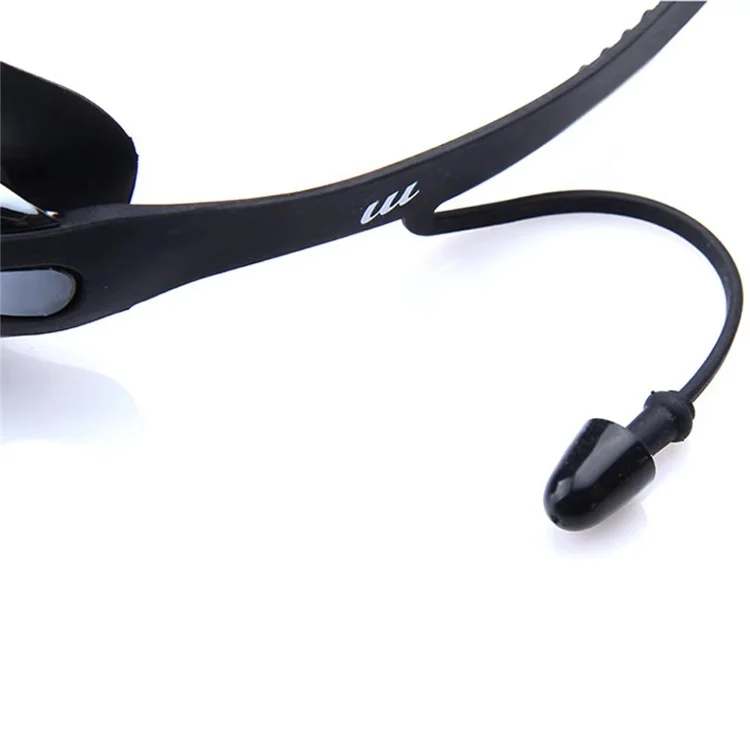YJ002 Ensemble d'Accessoires de Natation pour Adultes - Lunettes Imperméables Anti-Buée, Bonnet, Bouchons d'Oreilles, Pince-Nez - Noir Transparent