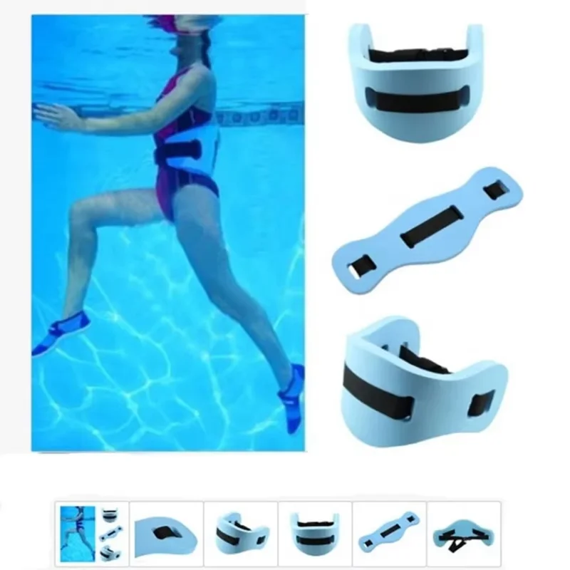 62x22x2.5cm EVA Swimming Float Board with Adjustable Waist Belt Swim Training Aid for Adults Children - Blue