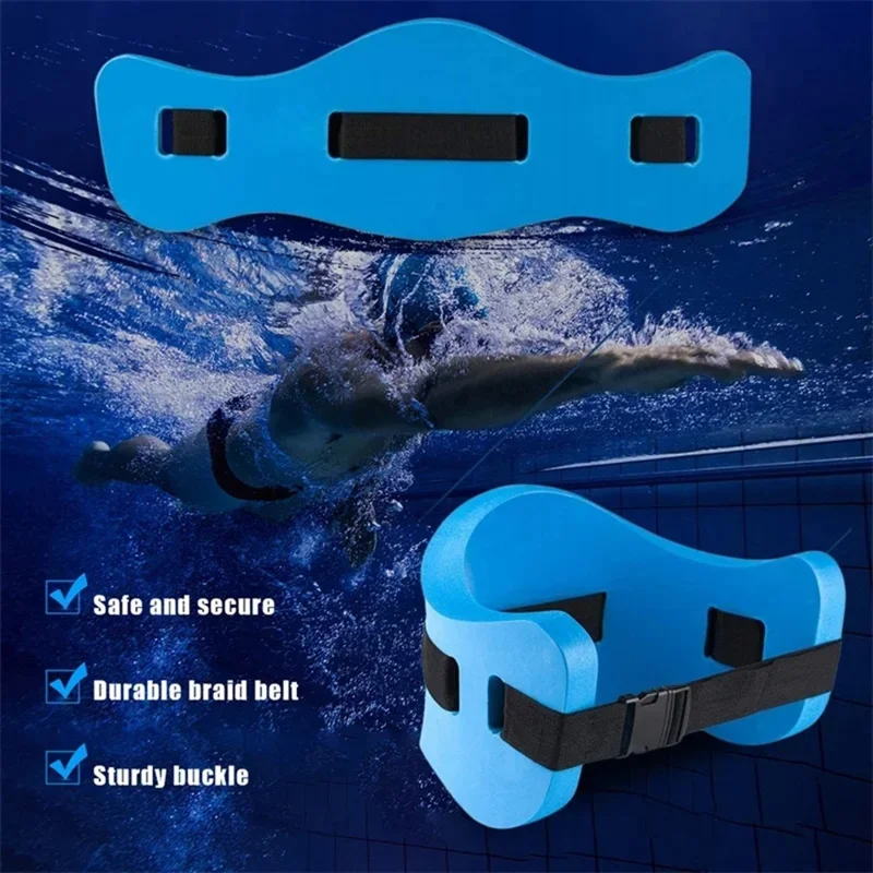 62x22x2.5cm EVA Swimming Float Board with Adjustable Waist Belt Swim Training Aid for Adults Children - Blue
