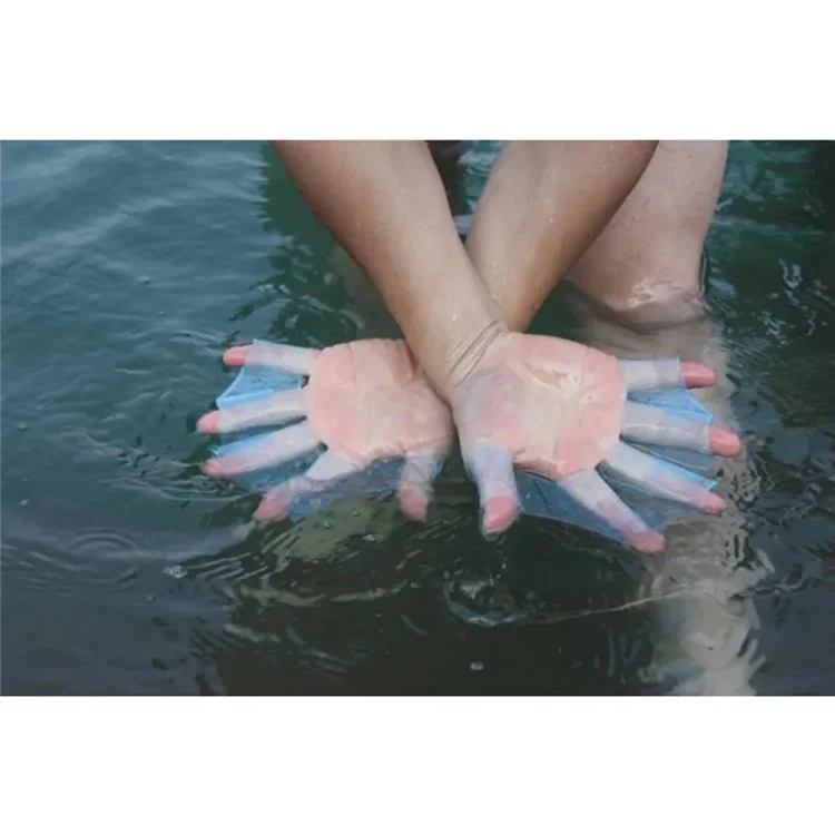 1 Paire Taille L Gants d'Entraînement de Natation Pagaies à Main en Silicone pour Hommes Équipement de Plongée et de Natation - Bleu