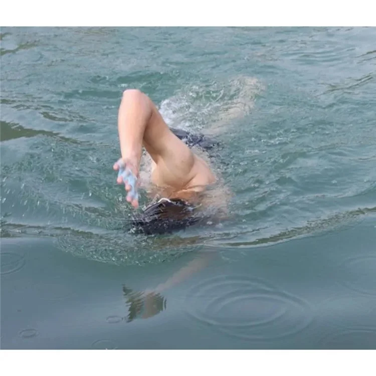1 Paire Taille L Gants d'Entraînement de Natation Pagaies à Main en Silicone pour Hommes Équipement de Plongée et de Natation - Bleu