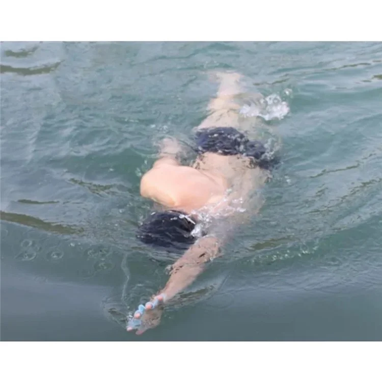 1 Paire Taille L Gants d'Entraînement de Natation Pagaies à Main en Silicone pour Hommes Équipement de Plongée et de Natation - Bleu