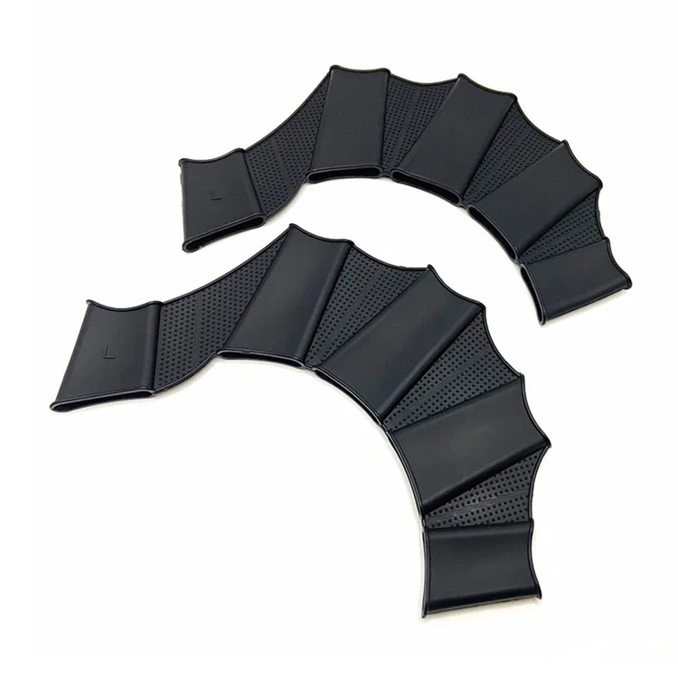 1 Pair Size S Swim Training Webbed Gloves Silicone Hand Paddles for Teens Kids Diving Swimming Gear - Black