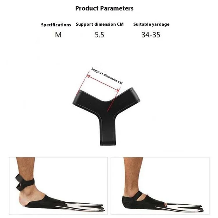 1 Pair XXS Size 34-35 Swim Fins Strap Silicone Elastic Fixing Band for Diving Snorkeling Flippers - Black