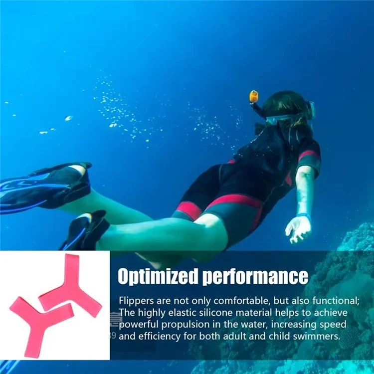 1 Pair M-XL Size 40-45 Swim Fins Strap Silicone Elastic Fixing Band for Diving Snorkeling Flippers - Black