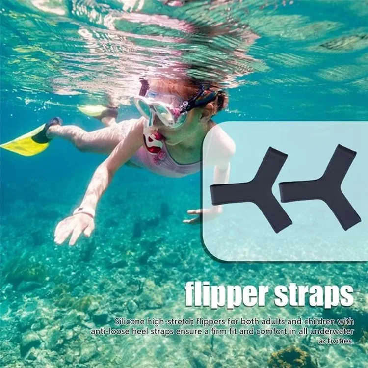 1 Paire Palmes de Plongée Taille M-XL 40-45 Bande Élastique en Silicone pour Fixation de Palmes de Plongée et Snorkeling - Blanc