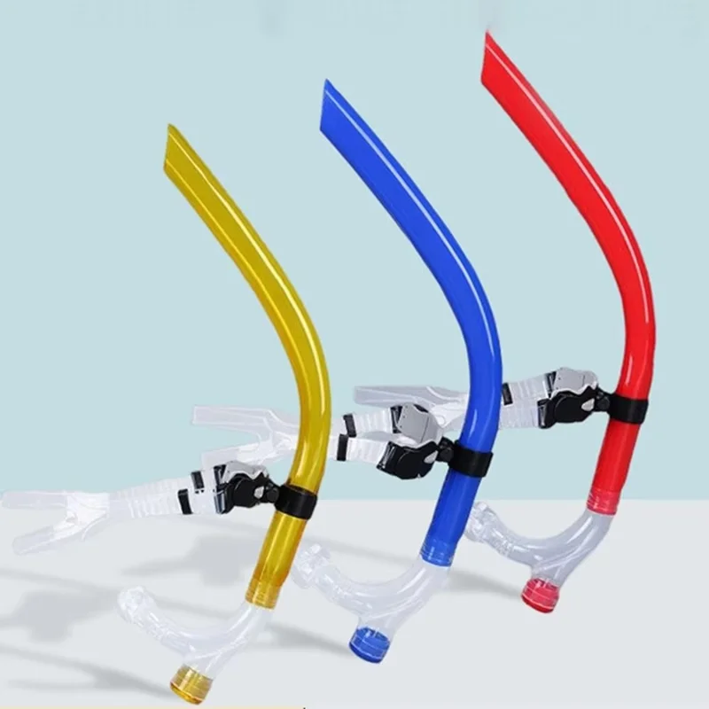 S16S Front-Mount Snorkel Swimming Underwater Breathing Training Tube Professional Diving Equipment for Adults - White