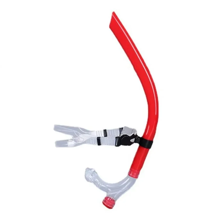 S16S Front-Mount Snorkel Swimming Underwater Breathing Training Tube Professional Diving Equipment for Adults - Red