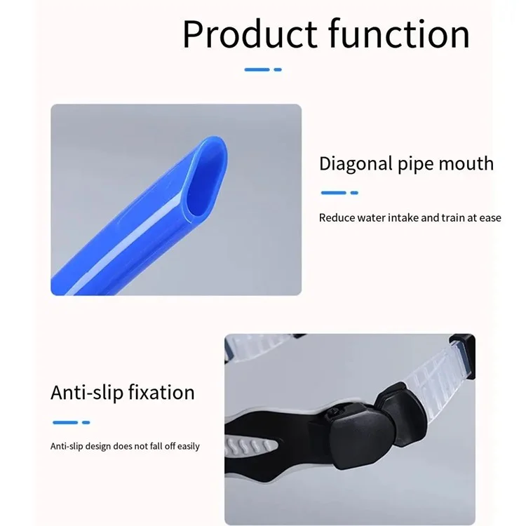 S16S Front-Mount Snorkel Swimming Underwater Breathing Training Tube Professional Diving Equipment for Adults - Red