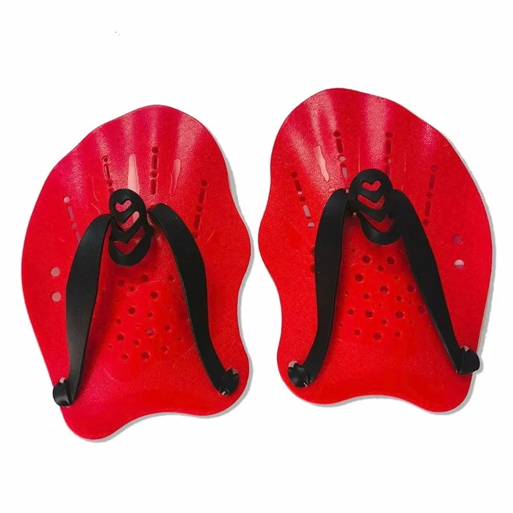 F004 1 Paar Kinder-Schwimmpaddel Größe Verstellbare Freestyle Schwimmtrainingsausrüstung - Rot