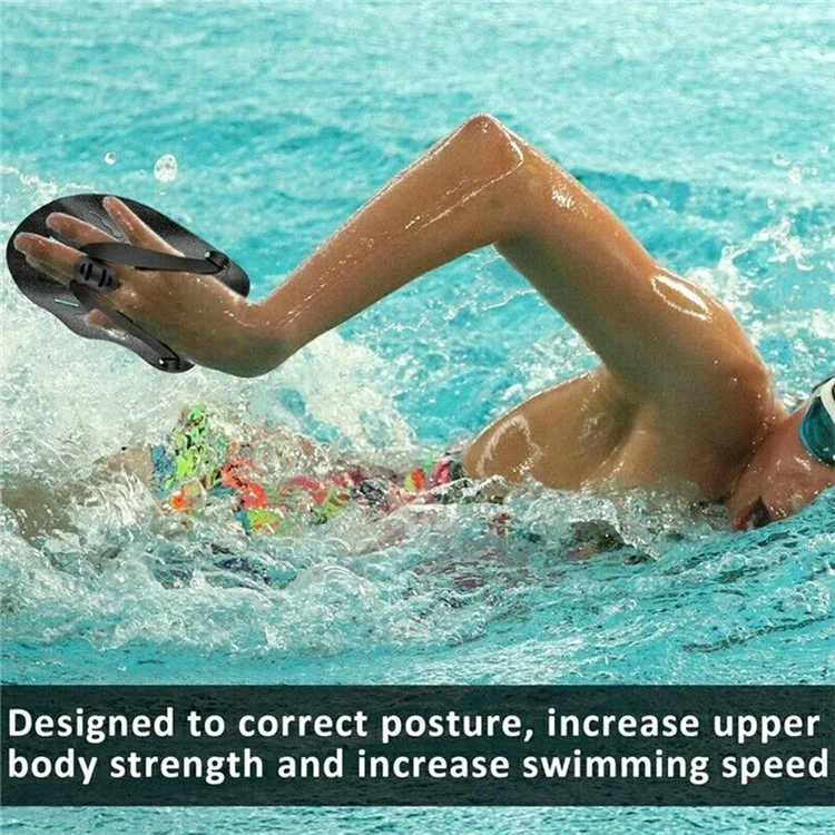 F004 1 Paar Kinder-Schwimmpaddel Größe Verstellbare Freestyle Schwimmtrainingsausrüstung - Rot