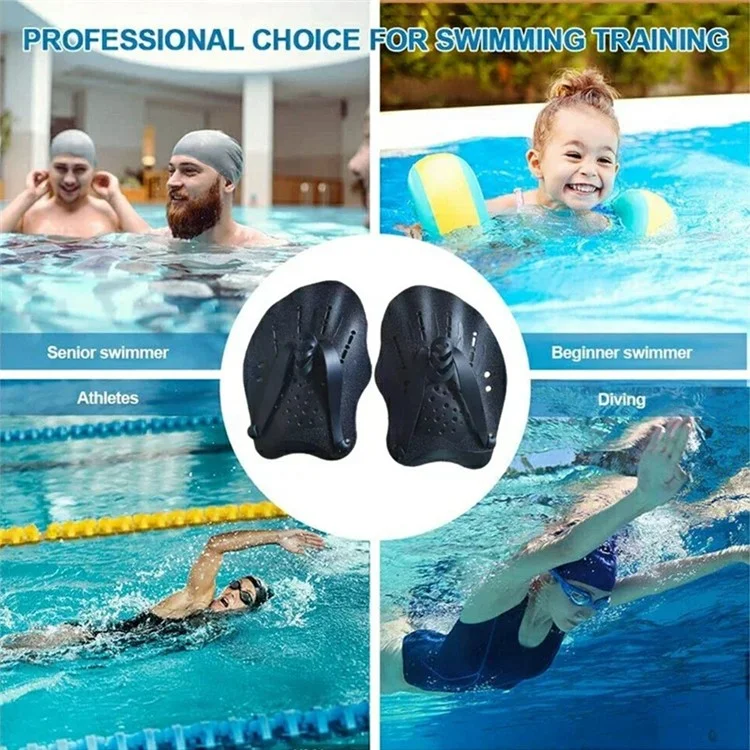 F004 1 Paar Kinder-Schwimmpaddel Größe Verstellbare Freestyle Schwimmtrainingsausrüstung - Rot