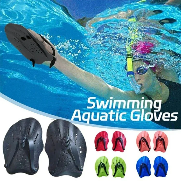 F004 1 Paar Kinder-Schwimmpaddel Größe Verstellbare Freestyle Schwimmtrainingsausrüstung - Rot