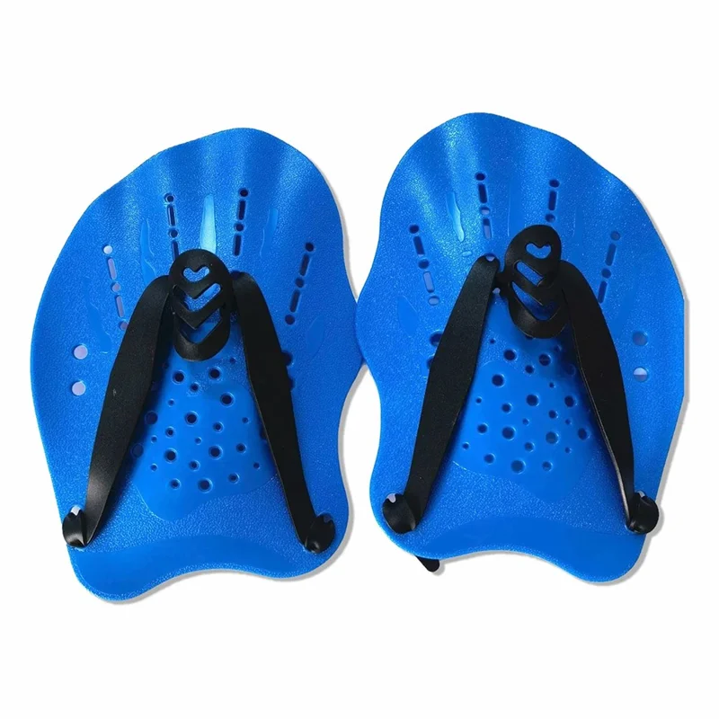 F004 1 Par de Palas de Natación para Entrenamiento Deportivo, Corrección con Guantes Palmeados para Adultos, Talla L - Azul